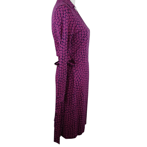 Diane Von Furstenberg SZ 4 New Jeanne Two Wrap Dress Floral Check Tiny Rose $398 - Picture 6 of 7